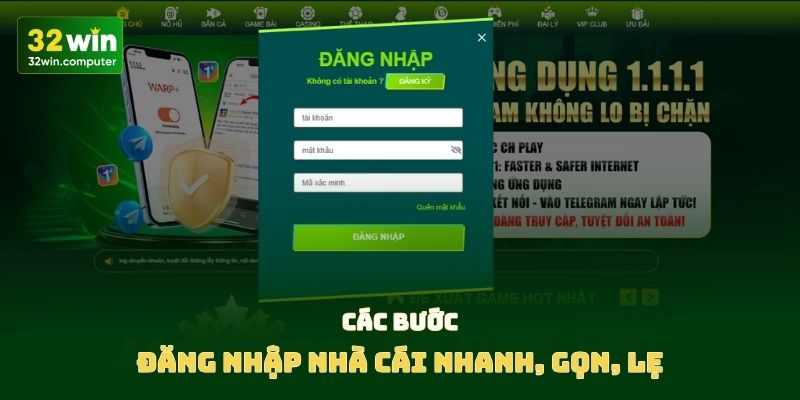 Các bước đăng nhập nhà cái nhanh, gọn, lẹ