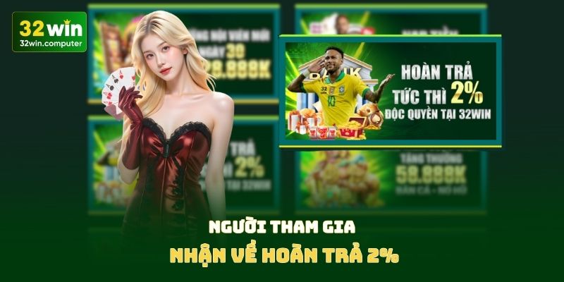Người tham gia nhận về hoàn trả 2%